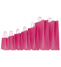 Shopper Twisted - maniglie cordino - 45 x 15 x 50 cm - carta kraft - magenta - Mainetti Bags - conf. 25 pezzi
