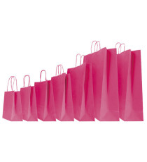 Shopper Twisted - maniglie cordino - 45 x 15 x 50 cm - carta kraft - magenta - Mainetti Bags - conf. 25 pezzi