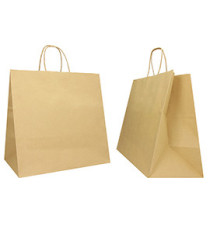 Shopper Twisted Large - maniglie cordino - 28 x 17 x 29 cm - carta biokraft - avana - Mainetti Bags - conf. 25 pezzi