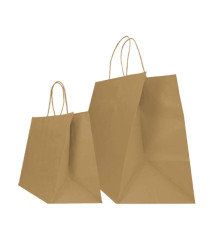 Shopper Twisted XLarge - maniglie cordino ritorto - 32 x 23 x 35 cm - carta biokraft - avana - Mainetti Bags - conf. 25