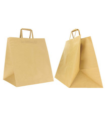 Shoppers Flat Maxi Plus - maniglie piattina - 40 x 35 x 35 cm - carta kraft - avana - Mainetti Bags - conf. 100 pezzi i
