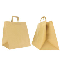 Shoppers Flat Maxi Plus - maniglie piattina - 40 x 35 x 35 cm - carta kraft - avana - Mainetti Bags - conf. 100 pezzi i