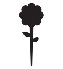 Silhouette Tags - formato fiore - 15 x 25 cm - nero - Securit - set 5 pezzi