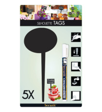 Silhouette Tags - formato fumetto - nero - Securit - set 5 pezzi