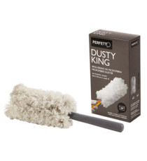 Spolverino Dusty King - microfibra - 3 ricambi inclusi - bianco/nero - Perfetto