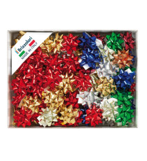 Stelle di nastro metal 6870 - 10 mm - diam. 5 cm - colori assortiti - Brizzolari - conf. 100 pezzi