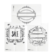 Stencil - foglio A2 - 'SCONTI' - Securit - set 3 pezzi
