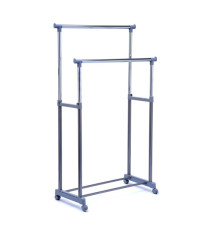 Stender appendiabiti AC9002 - doppio - 90 cm - grigio/cromo - Serena Group