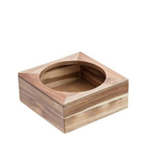 Supporto per ciotola - in bamboo - 26x26x11 cm - colore naturale - Leone