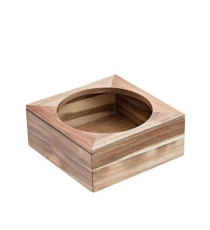 Supporto per ciotola - in bamboo - 26x26x11 cm - colore naturale - Leone