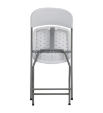 Sedia pieghevole - 43x43x83 cm - polietilene/acciaio verniciato - bianco - Serena Group