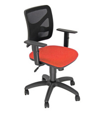 Seduta operativa Pentagon Y10 PNBE - con braccioli regolabili - rosso/nero - Unisit