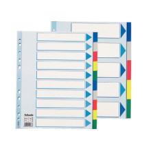 Separatore - 10 tasti colorati - PP - A4 maxi - 24,5x29,7 cm - multicolore - Esselte