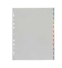 Separatore - 12 tacche personalizzabili - PP - 22x30 cm - grigio - Favorit