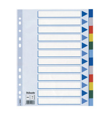 Separatore - 12 tasti colorati - PP - A4 - multicolore - Esselte