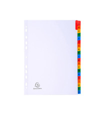 Separatore alfabetico A/Z - cartoncino bianco 160 gr - tasti colorati - A4 - Exacompta