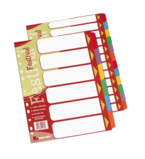 Separatore Festival - 6 tasti neutri colorati - cartoncino 140 gr - A4 - multicolore