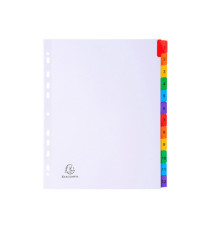 Separatore numerico 1/12 - cartoncino bianco 160 gr - tasti colorati - A4 maxi - Exacompta