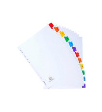 Separatore numerico 1/12 - cartoncino bianco 160 gr - tasti colorati - A4 maxi - Exacompta