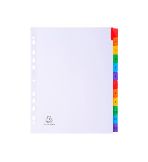 Separatore numerico 1/12 - cartoncino bianco 160 gr - tasti colorati - A4 maxi - Exacompta