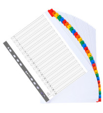 Separatore numerico 1/31 - cartoncino bianco 160 gr - tasti colorati - A4 maxi - Exacompta