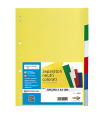 Separatore Record S - 12 tasti - PP - 21 x 29,7 cm - A4 - multicolore - Sei Rota