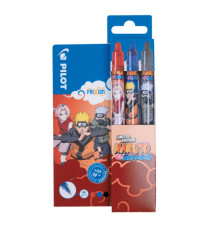 Set 3 pezzi Frixion Ball e Clicker Naruto - colori assortiti - Pilot - expo 12 pezzi