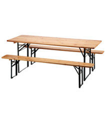 Set birra rettangolare pieghevole - 3 elementi - ferro/legno - Garden Friend