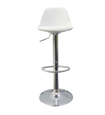 Sgabello Bobba - PPL acciaio cromato - 39 x 42 x 83 / 104 cm - bianco - Paperflow