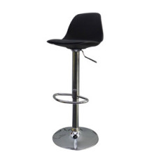 Sgabello Bobba - PPLacciaio cromato - 39x42x83/104cm - nero - Paperflow