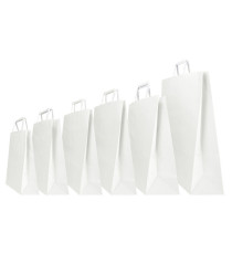 Shopper - maniglia piattina - 45 x 15 x 50 cm - carta kraft - bianco - Mainetti Bags - conf. 25 pezzi