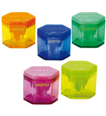 Temperamatite con contenitore - 3 fori - con serbatoio - colori assortiti - Giotto