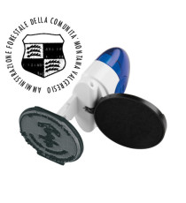 Timbro Pocket Stamp R40 - diametro 40 mm - 5 righe - autoinchiostrante - blu - Colop