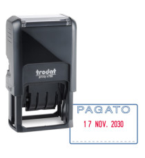 Timbro Printy 4750/L autoinchiostrante - DATA + PAGATO - 41 x 24 mm - 4 mm - bicolore - Trodat