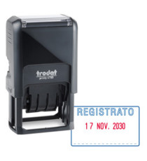 Timbro Printy 4750/L autoinchiostrante - DATA + REGISTRATO - 4,1 x 2,4 cm - 4 mm - bicolore - Trodat