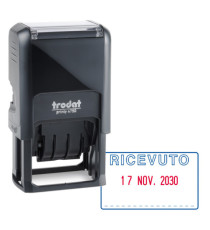 Timbro Printy 4750/L autoinchiostrante - DATA + RICEVUTO - 4,1 x 2,4 cm - 4 mm - bicolore - Trodat