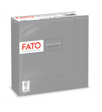 Tovagliolo - carta - 33 x 33 cm - 2 veli - grigio - Fato - conf. 50 pezzi