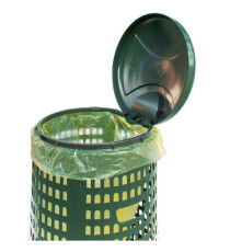 Trespolo portasacco - con anello fermasacco - diametro 38 cm - altezza 85 cm - 110 L - verde - Mobil Plastic