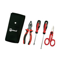 Trousse 4 utensili - per elettricista - similpelle - Melchioni Family
