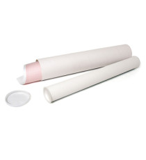 Tubo portadisegni - diametro 6 cm - H 74 cm - cartone - bianco - IKona+