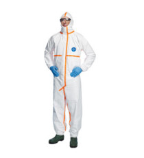Tuta Tyvek 800J - con nastrature arancioni - taglia M - bianco - Dupont