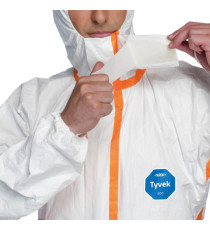 Tuta Tyvek 800J - con nastrature arancioni - taglia M - bianco - Dupont
