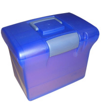Valigetta Arianna - blu traslucido - con 5 cartelle sospese Joker interasse 33 cm - 37x25x30 cm - colori assortiti - Ber