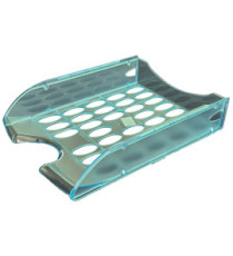 Vaschetta portacorrispondenza forata E040 - 26 x 34,5 x 6,5 cm - azzurro trasparente - Fellowes