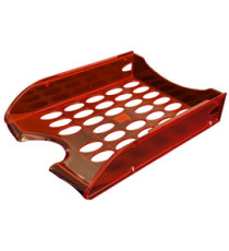 Vaschetta portacorrispondenza forata E040 - 26 x 34,5 x 6,5 cm - rosso trasparente - Fellowes