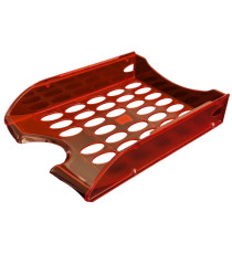 Vaschetta portacorrispondenza forata E040 - 26 x 34,5 x 6,5 cm - rosso trasparente - Fellowes