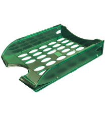 Vaschetta portacorrispondenza forata E040 - 26 x 34,5 x 6,5 cm - verde trasparente - Fellowes