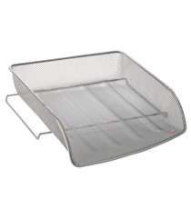 Vaschetta portacorrispondenza Mesh - 27 x 6,5 x 34 cm - rete metallica - argento - Alba