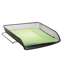 Vaschetta portacorrispondenza Mesh - 27 x 6,5 x 34 cm - rete metallica - nero - Alba