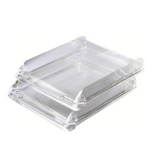 Vaschetta portacorrispondenza Nimbus - 26,8 x 5,5 x 33 cm - cristallo trasparente - Rexel